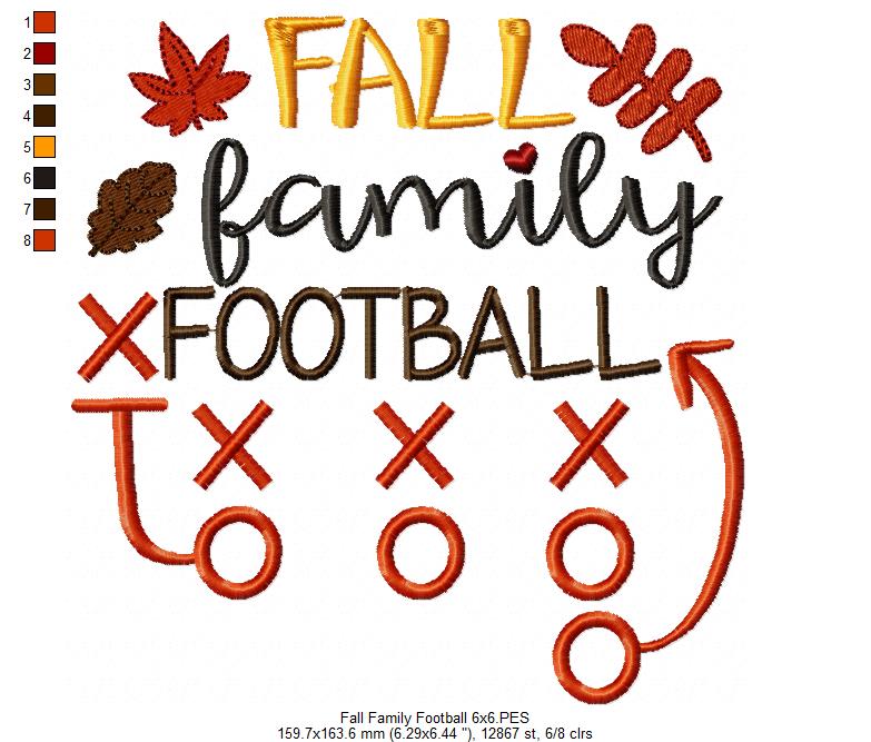 Fall Family Football - Fill Stitch