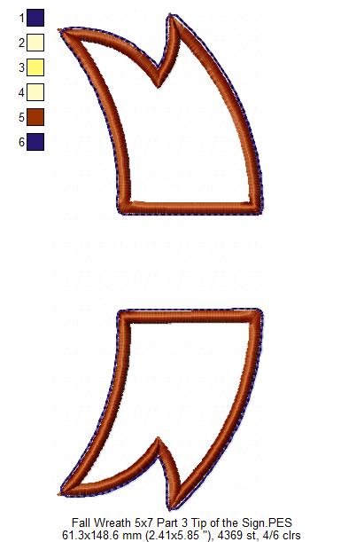 Fall Leaves and Pumpking Welcome Wreath - ITH Project - Machine Embroidery Design