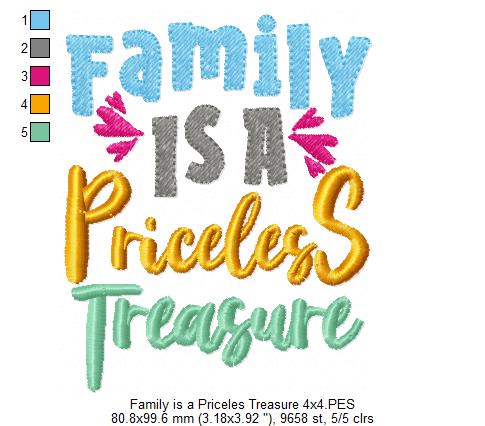 Family is a Priceless Treasure - Fill Stitch