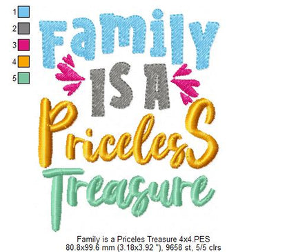 Family is a Priceless Treasure - Fill Stitch