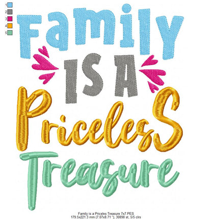Family is a Priceless Treasure - Fill Stitch