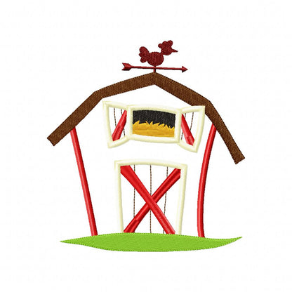 Cute Farm Barn - Applique