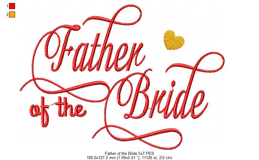 Father of the Bride - Fill Stitch