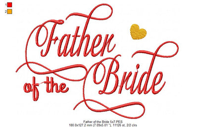 Father of the Bride - Fill Stitch