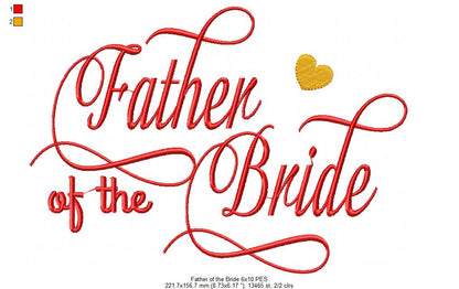 Father of the Bride - Fill Stitch