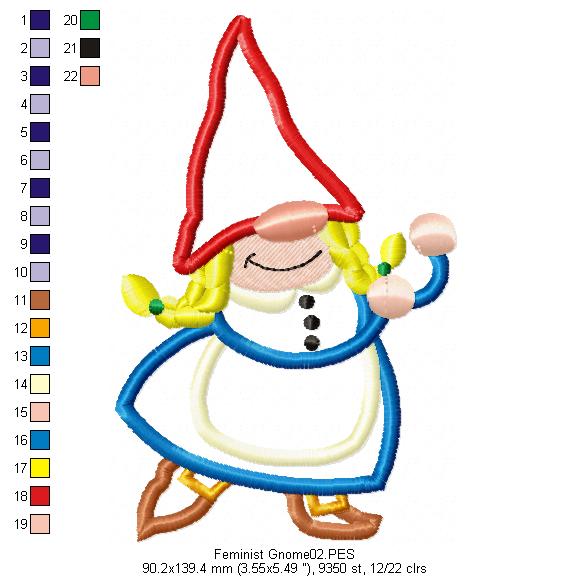 Feminist Gnome - Applique