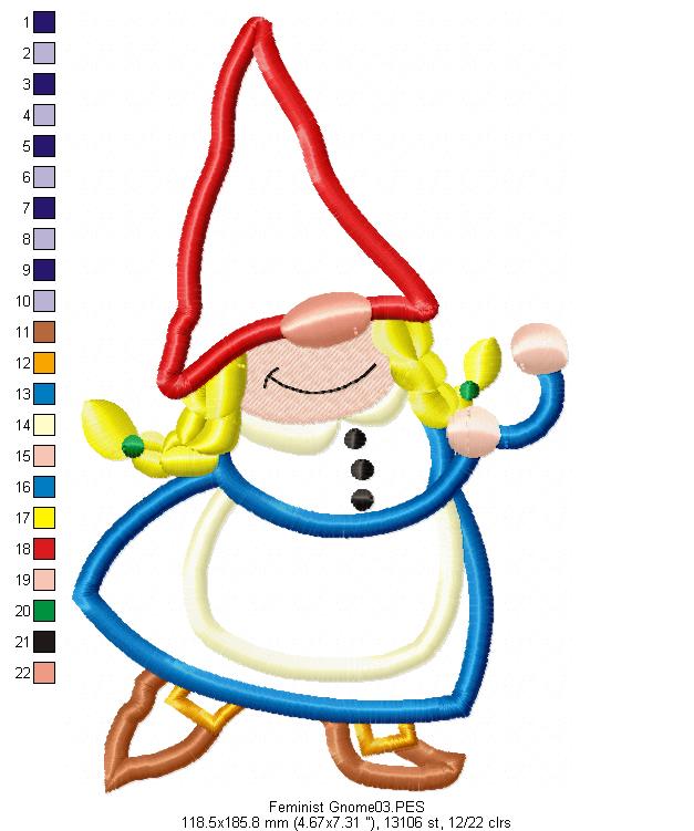 Feminist Gnome - Applique