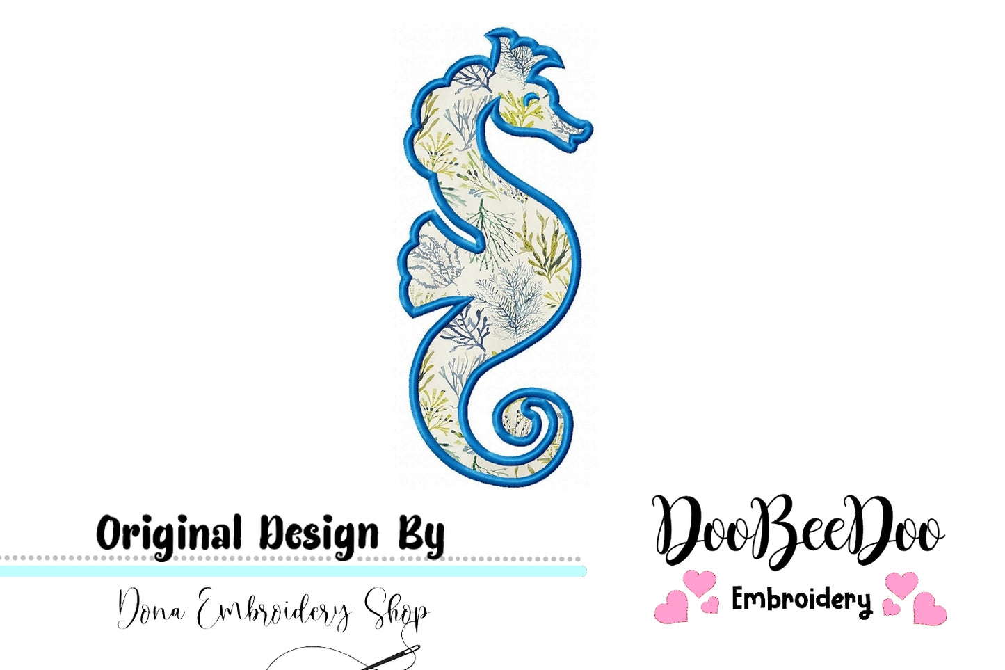 Seahorse 2 - Applique - Machine Embroidery Design