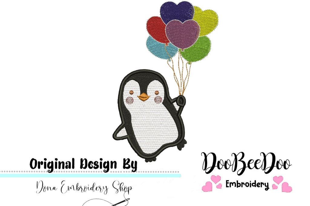 Penguin - Applique - Machine Embroidery Design