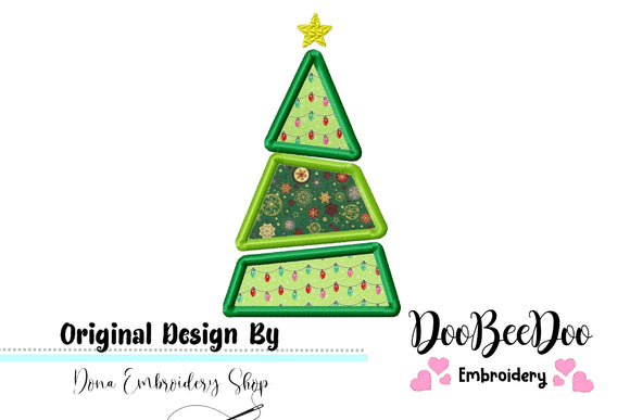 Christmas Tree - Applique - Machine Embroidery Design