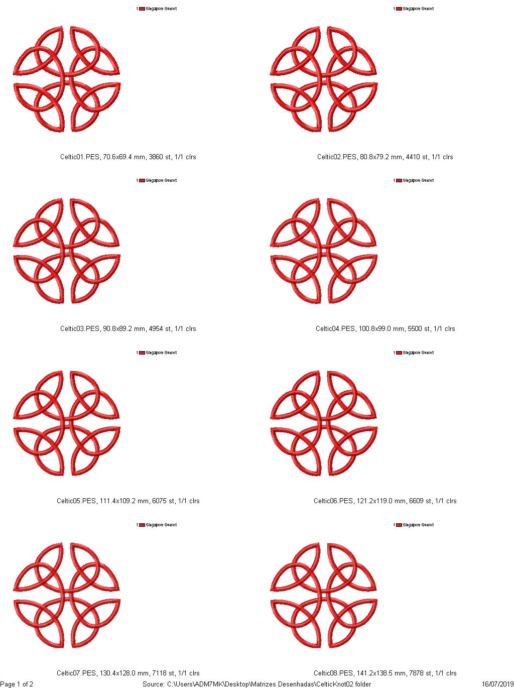 Celtic Knot  - Fill Stitch - Machine Embroidery Design