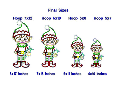 Christmas Elf Boy - ITH Project - Machine Embroidery Design