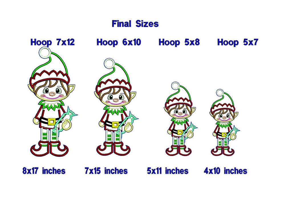Christmas Elf Boy - ITH Project - Machine Embroidery Design