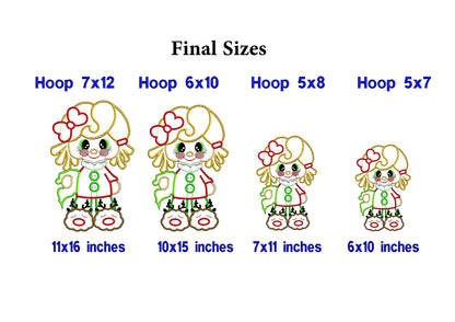 Beautiful Girl for Christmas - ITH Project - Machine Embroidery Design