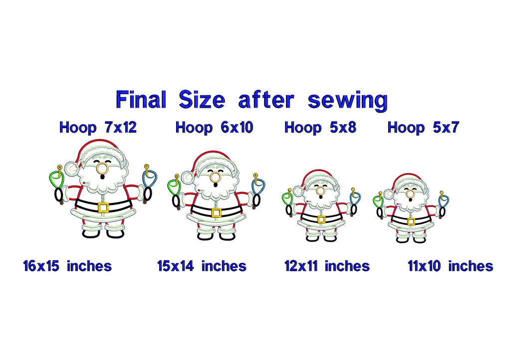 Santa Claus with Christmas Bells - ITH Project - Machine Embroidery Design