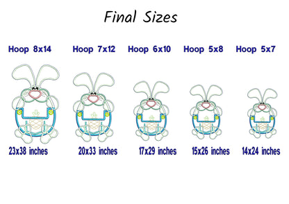 Bunny Candy Holder with Carrot - ITH Project - Machine Embroidery Design