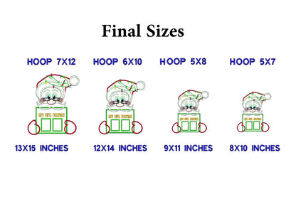 Santa Claus Days Until Christmas - ITH Project - Machine Embroidery Design