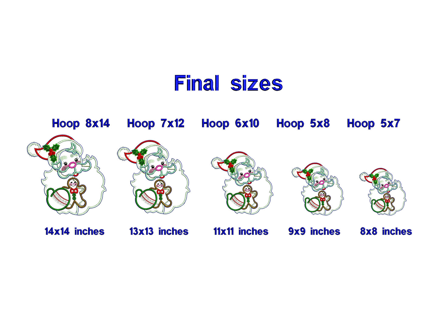 Santa Claus Holding a Gingerbread - ITH Project - Machine Embroidery Design