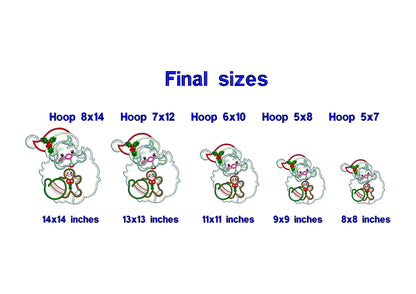 Santa Claus Holding a Gingerbread - ITH Project - Machine Embroidery Design