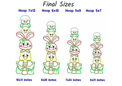 Bunny and his Easter Friends - ITH Project - Machine Embroidery Design