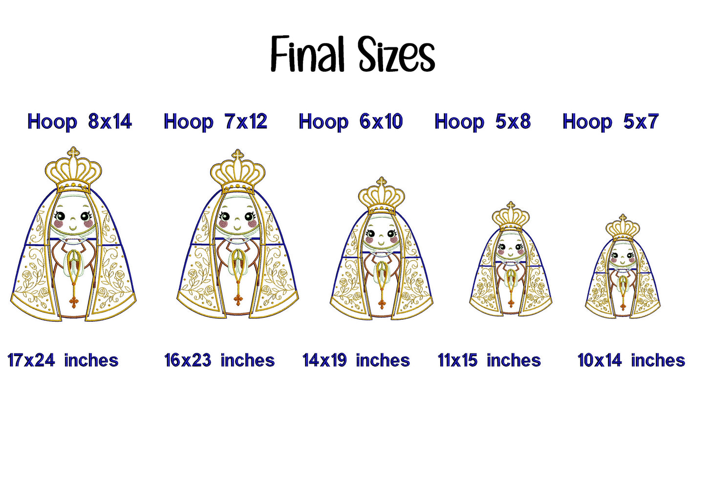 Virgin Mary Our Lady - ITH Project - Machine Embroidery Design