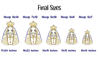 Virgin Mary Our Lady - ITH Project - Machine Embroidery Design