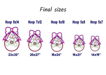 Bunny Basket with Bow - ITH Project - Machine Embroidery Design