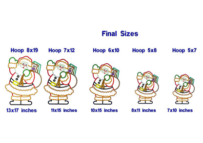 Santa Claus With Gifts - ITH Project - Machine Embroidery Design