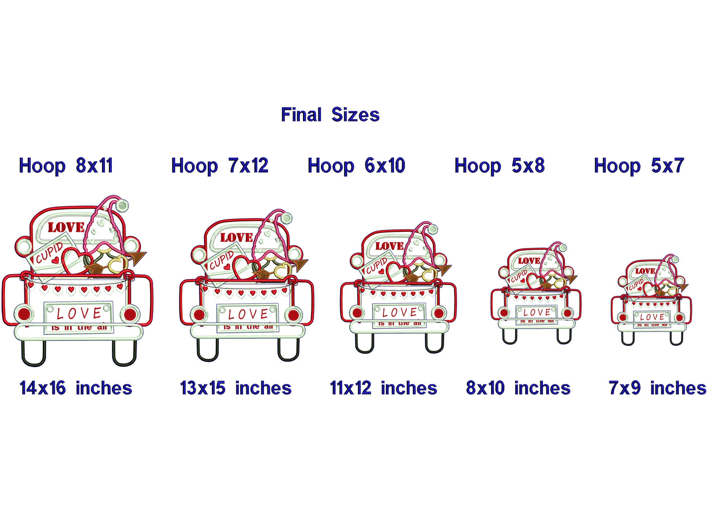 Gnome Cupid in the Love Car - ITH Project - Machine Embroidery Design