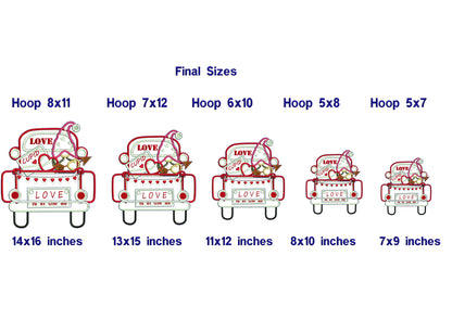 Gnome Cupid in the Love Car - ITH Project - Machine Embroidery Design