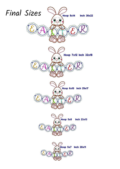Bunny Banner for Easter - ITH Project - Machine Embroidery Design