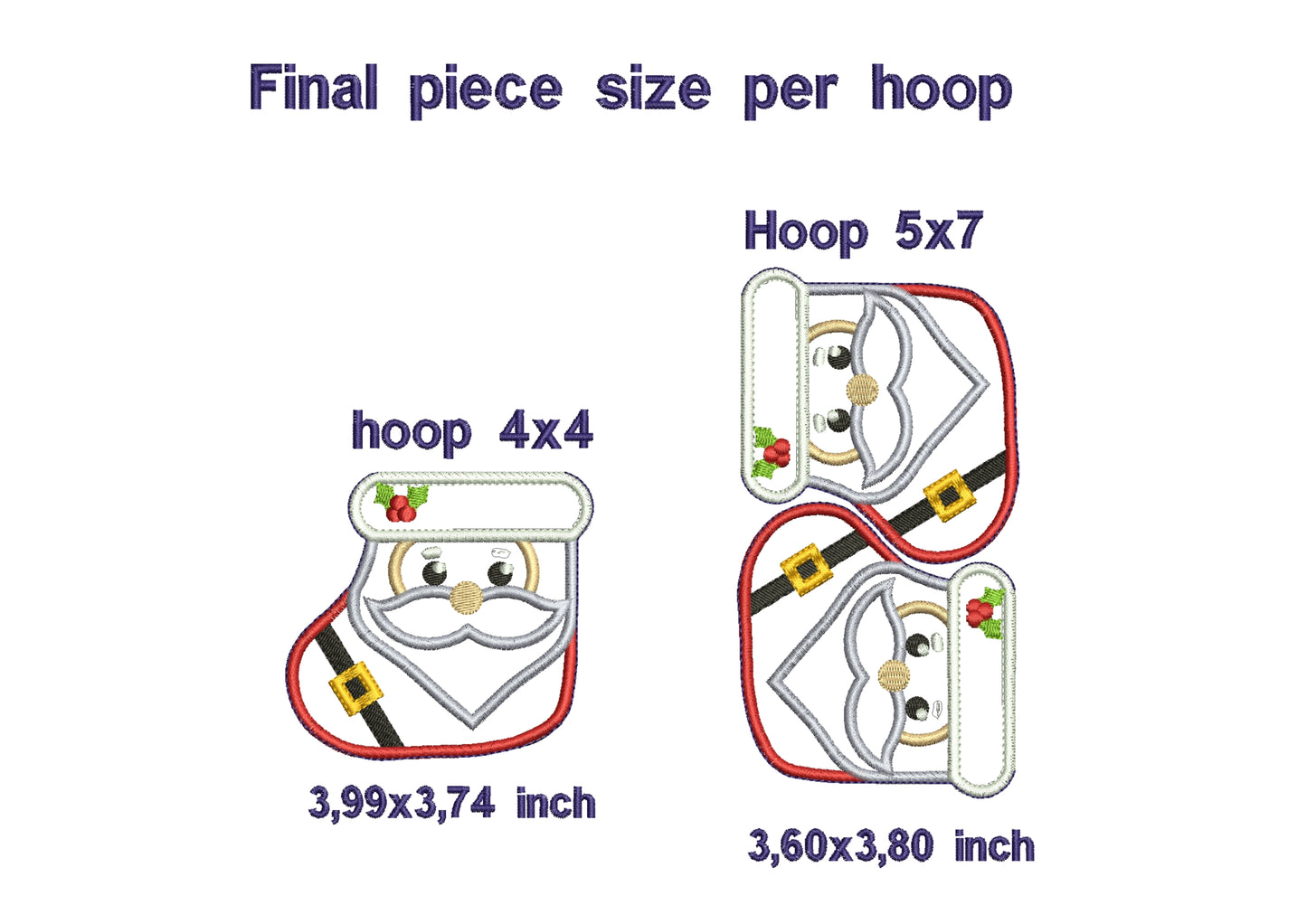 Santa Claus Cutlery Holder - ITH Project - Machine Embroidery Design