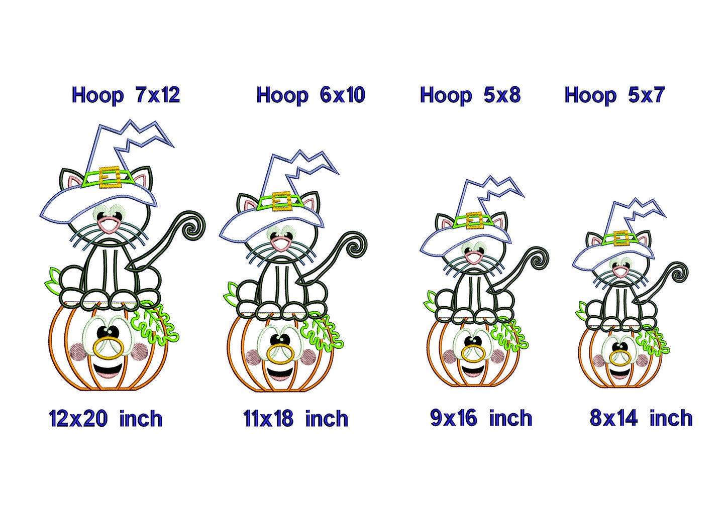 Black Cat with Pumpkin - ITH Project - Machine Embroidery Design