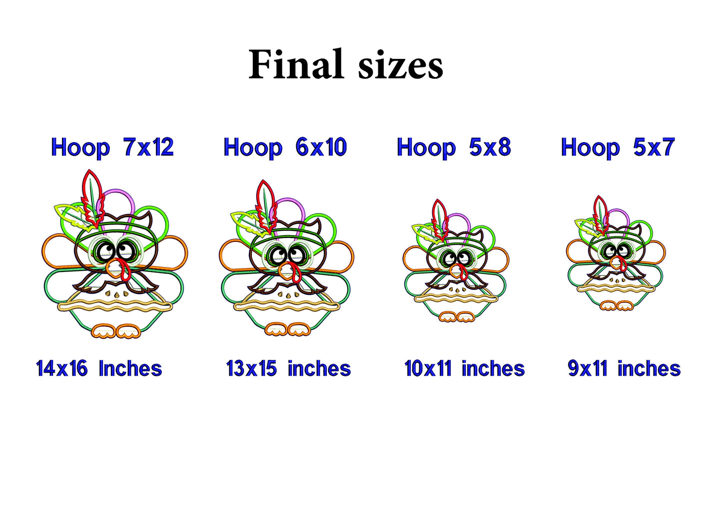 Thanksgiving Turkey Door Ornament - ITH Project - Machine Embroidery Design