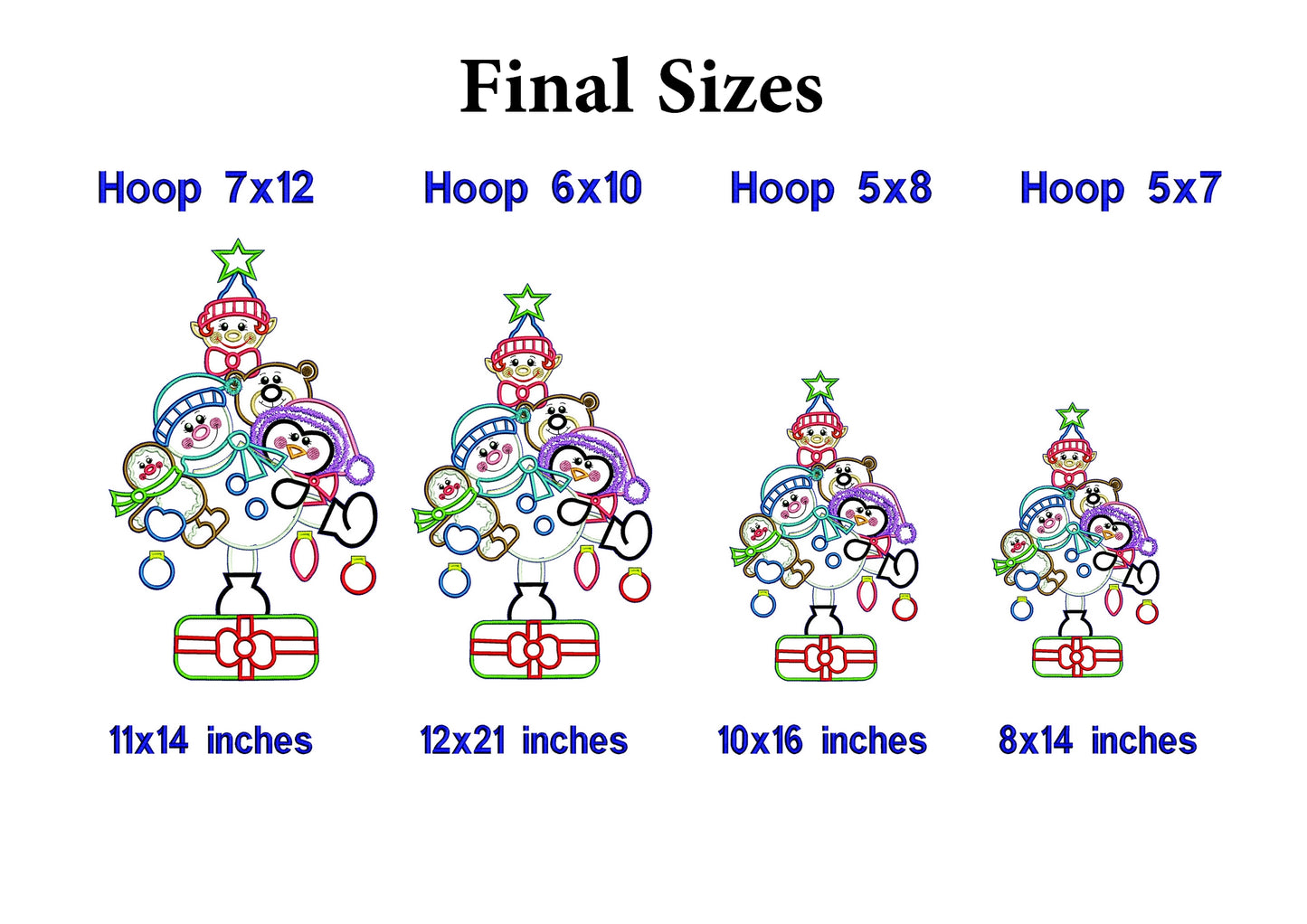 Christmas Tree with Elements - ITH Project - Machine Embroidery Design