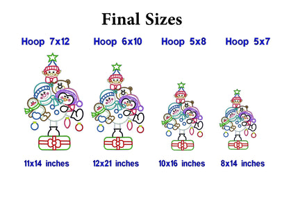 Christmas Tree with Elements - ITH Project - Machine Embroidery Design