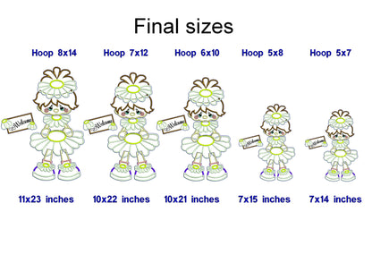 Cheerful Florist Daisy Spring - ITH Project - Machine Embroidery Design