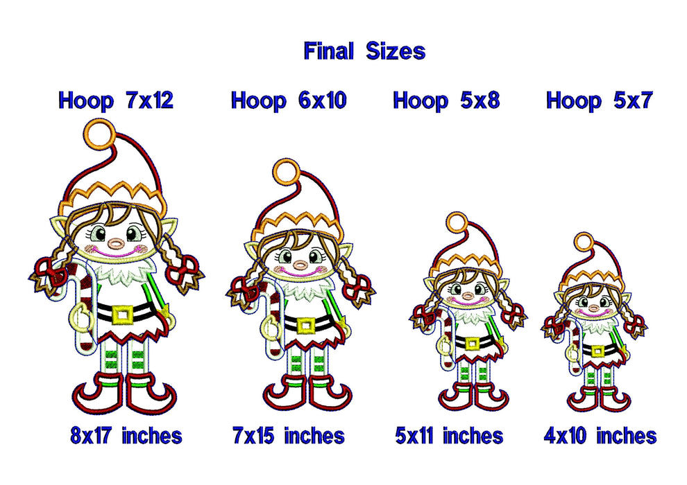 Christmas Elf Girl - ITH Project - Machine Embroidery Design ...