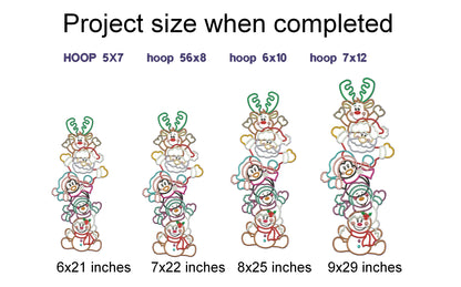 Happy Christmas Elements - ITH Project - Machine Embroidery Design