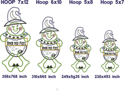 Witch Smell My Feet - ITH Project - Machine Embroidery Design
