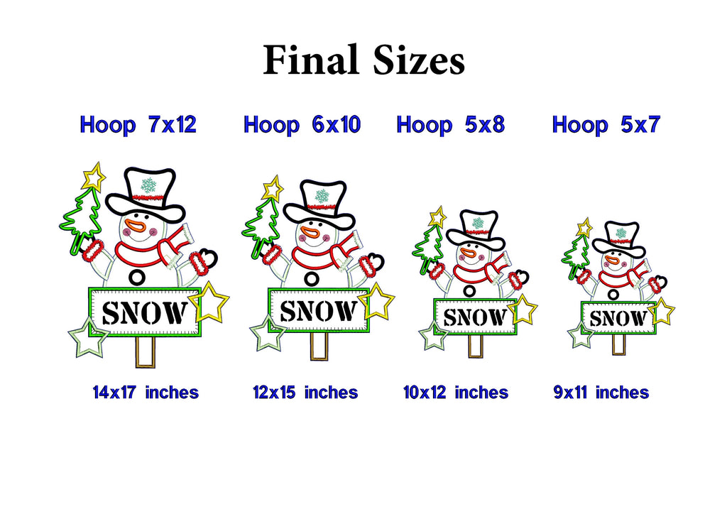 Snowman Snow - ITH Project - Machine Embroidery Design