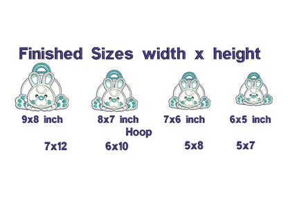 Easter Bunny Girl Basket - ITH Project - Machine Embroidery Design