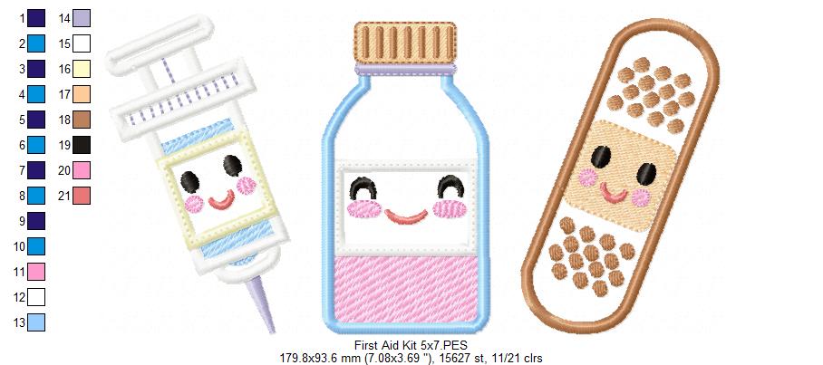 First Aid kit with Smiling Face - Applique