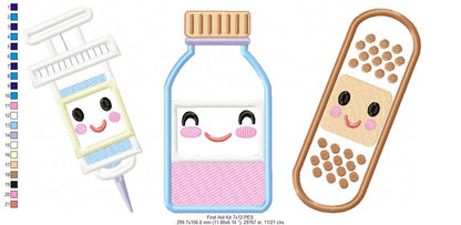 First Aid kit with Smiling Face - Applique - Machine Embroidery Design
