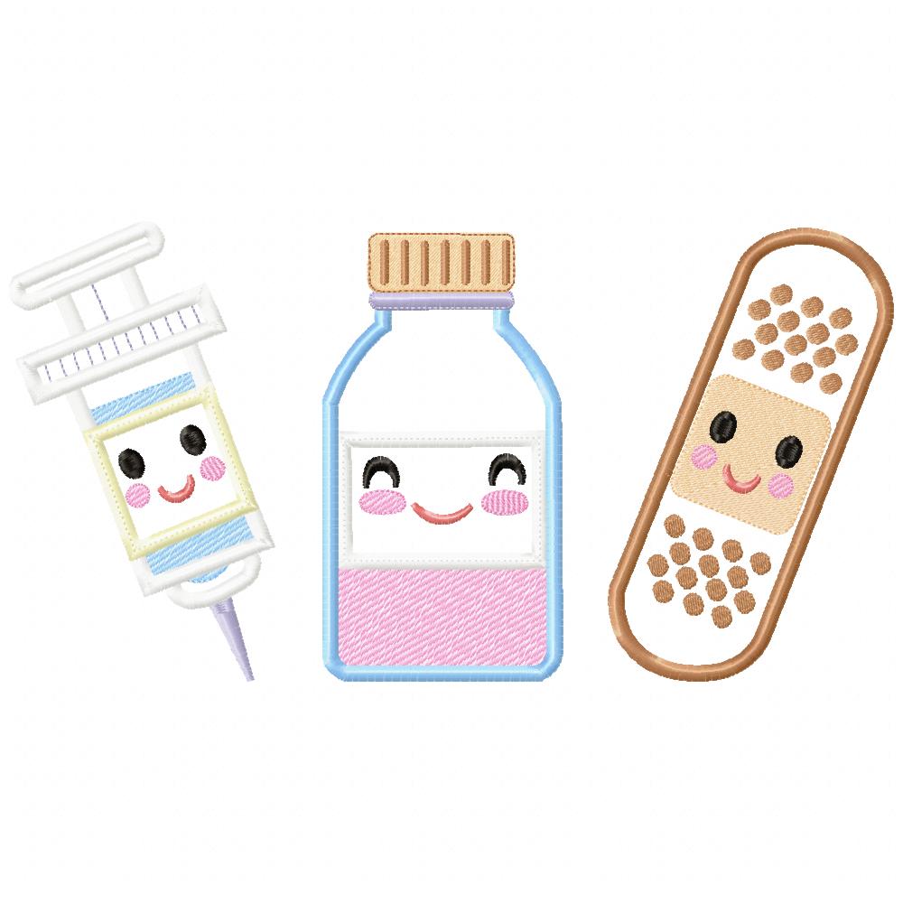 First Aid kit with Smiling Face - Applique