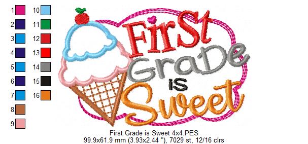 First Grade is Sweet - Applique