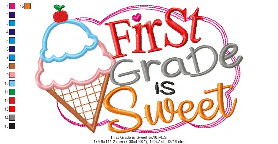 First Grade is Sweet - Applique