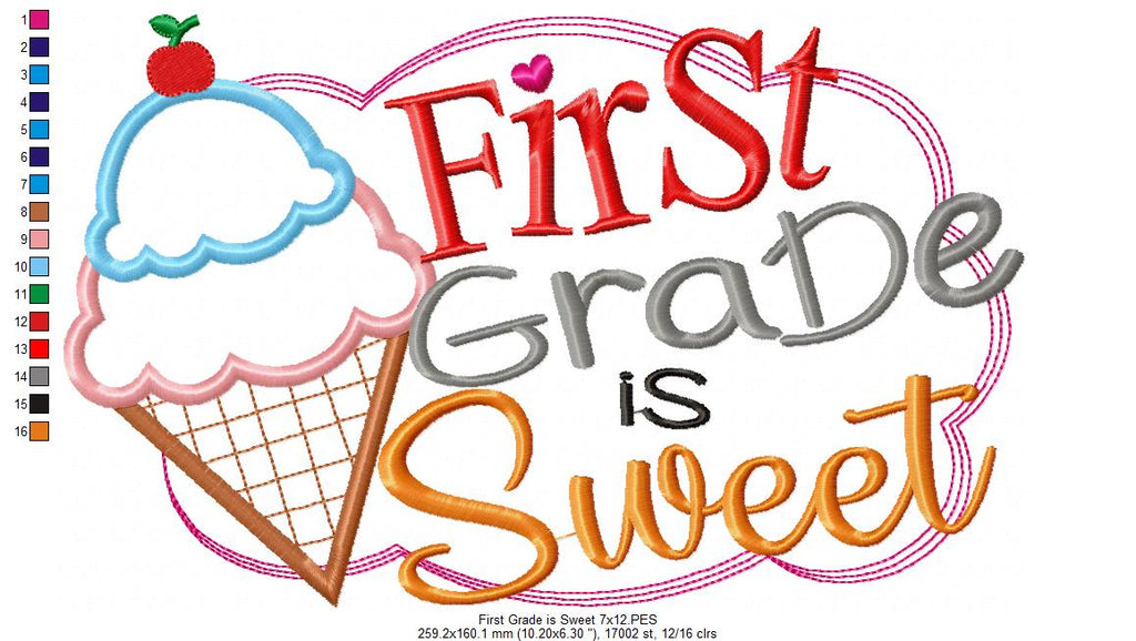 First Grade is Sweet - Applique