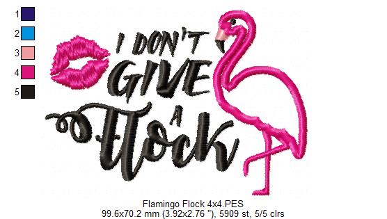 Flamingo I Don't Give a Flock - Applique