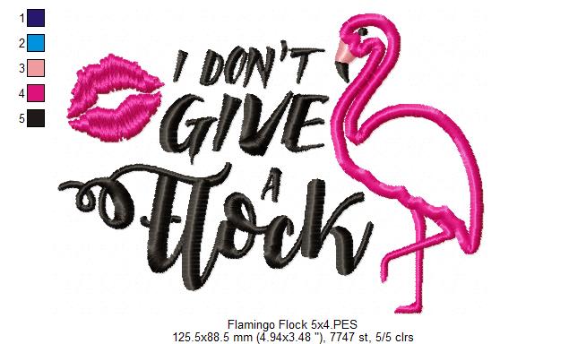 Flamingo I Don't Give a Flock - Applique